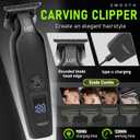 Professional Cordless Hair Clipper and T-Blade Beard Trimmer Set for Men, LED Display,Quiet Motor,Lightweight Ergonomic Design,Rechargeable Grooming Kit for Haircut,Beard & Detailing,Gifts for Men