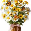 Daisy Paper Pop Up Flower Cards for Women, 3D Popup Greeting Card, Birthday Christmas Anniversary Cards, Paper Flower Bouquet Gift for Daughter Wife