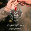 25th Wedding Anniversary Ornament 2001–2026, Silver Anniversary Wedding Gifts Keepsake, 25 Year Anniversary Marriage Gift for Couple, Wife, Husband