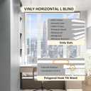 Cordless Vinyl Mini L Blinds 25" W x 64" H, 1" Slat White Horizontal Windows L Blind for Door, Shades, Camper, Light Filtering, Interiors, Arrive 1/2 Inch Narrower Indoor