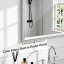 22x30 Inch Brushed Nickel Bathroom Mirrors for Over Sink | Aluminum Framed Rectangle Bathroom Vanity Mirror for Wall, Anti-Rust, HD Tempered Glass, Modern, Horizontal/Vertical
