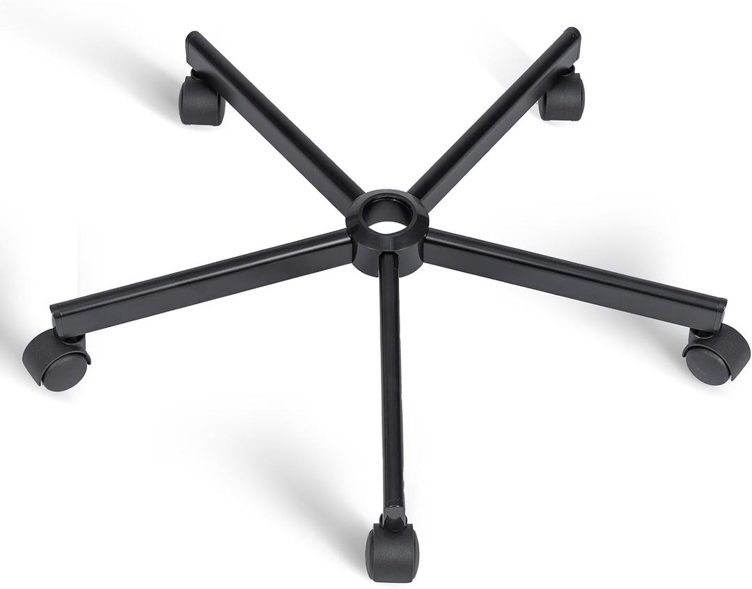 Criss Cross Home Office Swivel Chair Base  Durable, Steady and Easy Installation  Perfect for Criss Cross and Cross Legged Chairs with Replacement Casters (Black,Base+Wheel)