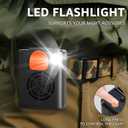 Portable Waist Fan Clip On Rechargeable 3-Speed Settings with Charger and Light, Wearable Personal Belt Fan Cooling, Hands-Free Neck Fan For Outdoor Hiking Jobsite Farms(orange)