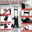 Upgraded 3 in 1 Convertible Folding Hand Truck with Brakes, Hand Truck Dolly Heavy Duty 660lbs Capacity, Stair Climbing Cart with Adjustable Shovel Board and Fixed Handle for Moving