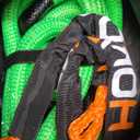 Kinetic Recovery Tow Rope: 1.26" x 30ft Reflective Snatch Strap with Soft Shackles Heavy Duty Offroad Towing Straps Kit for Trucks SUV UTV ATV Tractor Car Jeep - Neon Green