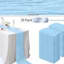 20 Pcs Baby Blue Cheesecloth Table Runner 10FT Romantic Cheese Cloth Table Runner Gauze Table Runners Rustic Runner for Wedding Birthday Party Engagement Bridal Baby Shower Spring Table Decoration