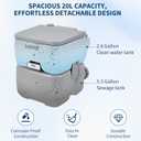 5.3 Gallon Portable Toilet for Camping, with Detachable Tank, Ideal for Boat, Truck & RV Use, Gray