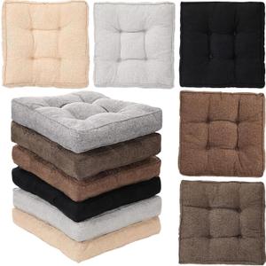 Qunclay 6 Pcs Floor Cushions Bulk Floor Pillows Flexible Seating Cushions 3.15'' Thick Flexible Seating Classroom Furniture Meditation Seat Pillows for Home Nursery Yoga Decor 15.7'' x 15.7''(Stylish)