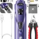 Dog Nail Grinder with 2 LED Lights Powerful 2 Speeds Super Quiet Dog Nail Trimmers with 3 Grinding Wheels Rechargeable Pet Dog Nail Clippers for Large Medium Puppy Dogs Dog Nail File Cat Nail Clipper (Whisper Quiet-Blue)