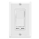 Heschen 1 Pack Dimmer Light Switch, Single Pole or 3-Way,150W Dimmable LED/CFL Lights, Halogen and Incandescent Bulbs 600W Max, AC120V, Cover Plate Included, White, UL Listed