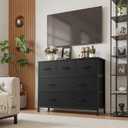 Sweetcrispy 7 Drawer Dresser with Fabric Bins Fabric Storage Tower Organizer for Bedroom Closet Hallway Entryway Tall Chest of Drawers with Steel Frame Wood Top Easy Pull Handles,Black, 11.8"D x 39.3"W x 30.3"H
