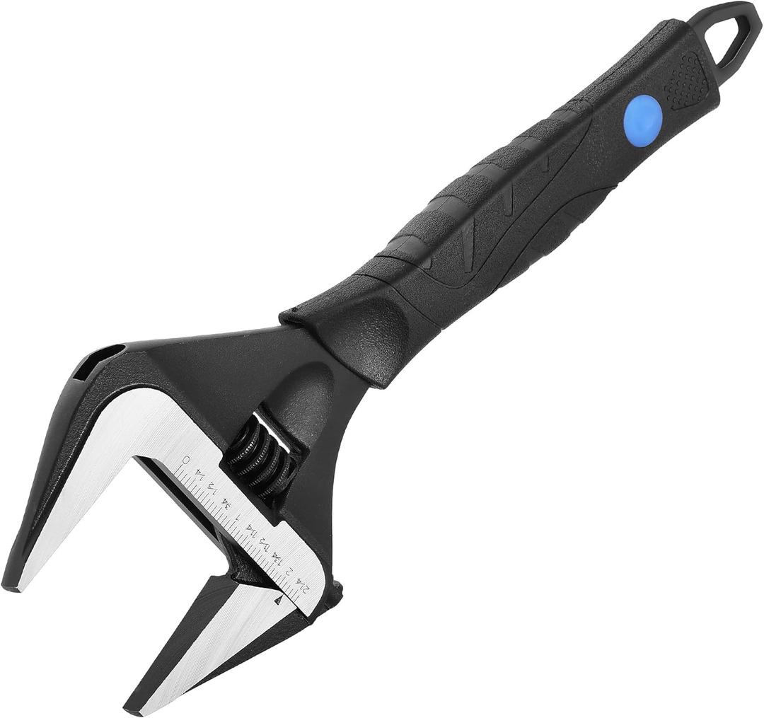 MAXPOWER 12 inch Adjustable Wrench, Wide Jaw Capacity 2.4 inch (60 mm)