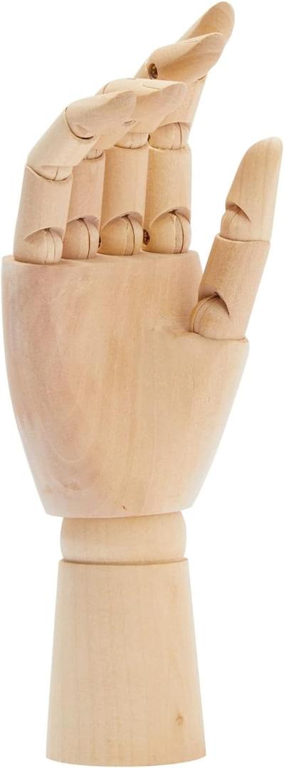 7 inch Wooden Hand Model - Wood Right Hand Art Mannequin Figure with Posable Fingers for Drawing School, Practice, Supplies, Jewelry Display, Decoration, Sketching