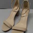 Ankis Nude Heels for Women - Open Toe Ankle Strap Chunky Heel Sandals Party Wedding Strappy Buckle Sandals 2.75 Inches Tall Thick Heel Design Size 8.5