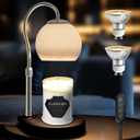 Candle Warmer Lamp with Timer 2H/4H/8H, Adjustable Height Dimmable Candle Lamp with 2 Bulbs, Wax Melt Warmer for Jar Candles, House Warming, Home Decor, Christmas Gifts for Women, Mom(Black)