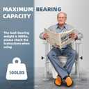 Toilet Safety Rail for Seniors with Sensor Light - Heavy Duty 300 Lbs, Universal Fit, Non-Slip Standing Aid, Included Storage Bag (Blue-Grey)