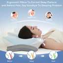 Cervical Neck Pillow for Pain Relief- Memory Foam Orthopedic Pillow, Ergonomic Contour Pillows for Side/Back/Stomach Sleepers, Adjustable Height with Breathable Pillowcase(Grey)