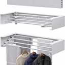Wall Mounted Drying Rack, 23.6" Retractable Clothes Drying Rack, Heavy Duty 60LB Capacity with 4 Stainless Steel Rods, Foldable Laundry Rack for Indoor Laundry Room, Balcony & Bathroom, 23.6" Regular