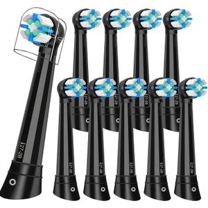 10pcs iO Replacement Heads Compatible with Oral B iO 3 4 5 6 7 8 9 10 Series Electric Toothbrush,Toothbrush Heads Compatible with Braun Oral B iO with Medium Bristles,Black