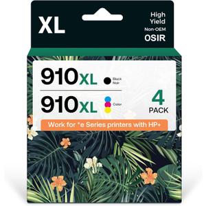 910XL Ink Cartridge Combo Pack Compatible for HP 910 Ink Work with *e Series Printers that Activated Hp+ Service for OfficeJet Pro 8012 8015e 8022 8022e 8025 8025e 8028 8028e 8035 Printers(4 Pack)