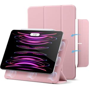 ESR for iPad Pro 12.9 6th/5th/4th Gen, iPad Air 13 Inch Case M3/M2 (2025/2024), Powerful Magnetic Attachment, Slim Trifold Stand Case, Supports Pencil Pro & Pencil (USB-C), Rebound Series, Pink