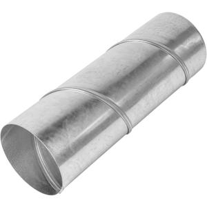 4" Inch Round Spiral Air Duct, 12" Inch Long Duct, Straight Rigid Galvanized Steel Dryer Vent Hose Extension, Warm Air Exhaust, Threaded Metal Duct