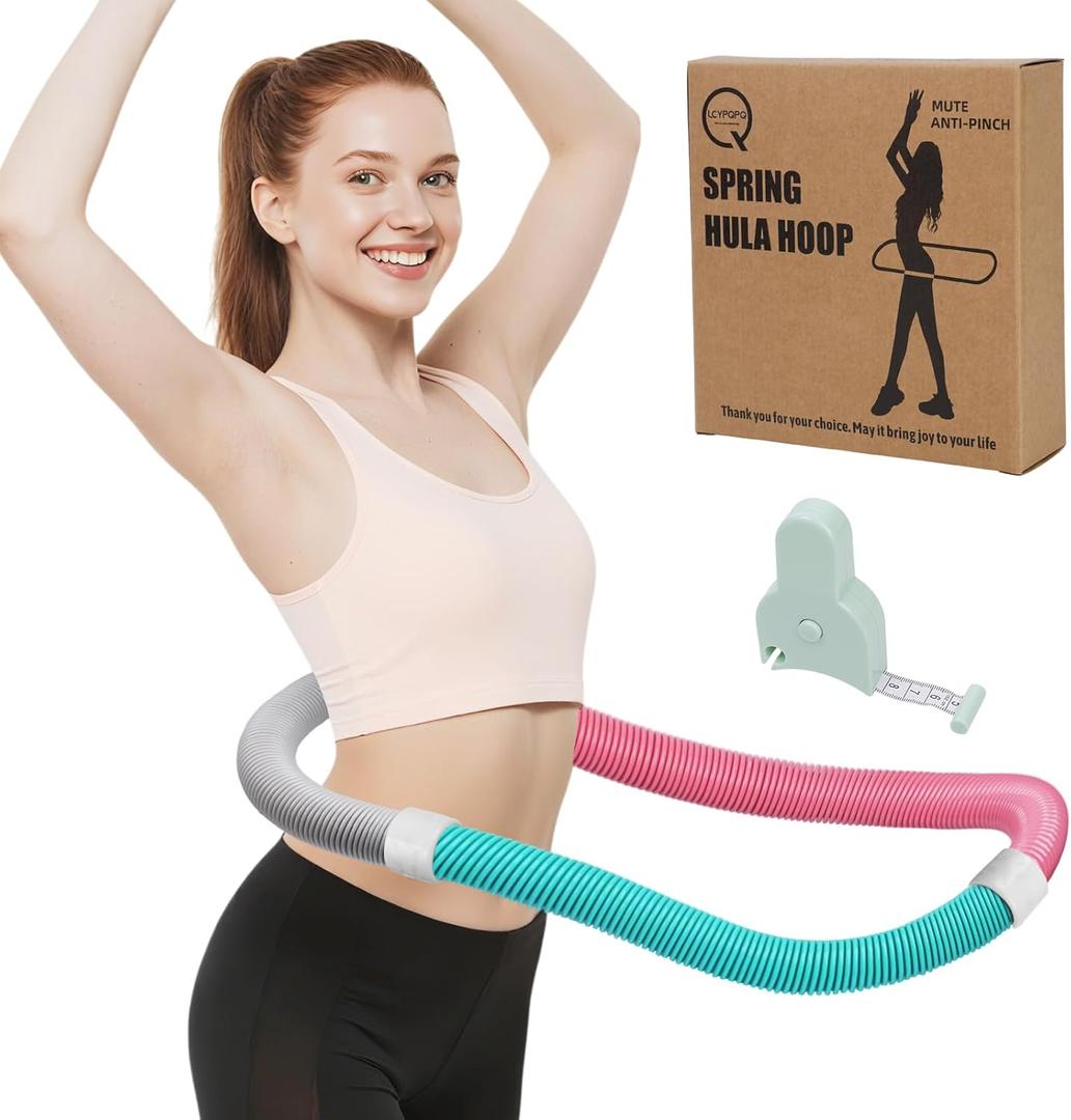 Hula Hoops for Adults Weight Loss - 2.9 lbs. Its a Foldable & Portable Weighted Hula Hoop. This Spring Hula Hoop is Specially Made for Body - Shaping and Weight Loss, Silent Type. (Multicolored)