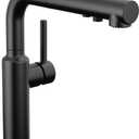 Delta Daneri Matte Black Kitchen Faucet with Pull-Out Sprayer, Modern Single Hole Kitchen Sink Faucet, Single Handle, Matte Black 16879-BL-DST