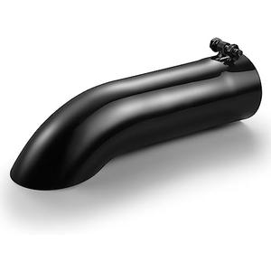 Autarboor 2.5 Inch Turn Down Exhaust Tip, 2.5" Inlet 2.5" Outlet 9" Overall Length Stainless Steel Chrome-Plated Turn Down Exhaust Pipe,Bolt On,Chrome Black