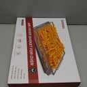 Air Fryer Basket for Oven with 50 Recipes, Extra Large 2 Piece Nonstick Crisper Tray & Basket, Stainless Steel Air Fryer Accessories for Crispy Foods Healthy Cooking, Dishwasher Safe, 16.5 x 12.5