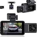 HD Front, Dash Cam Center and Rear Dashboard Camera, HD Three-Camera car Recorder, Support Loop Recording, with G Sensor, Free 32G Memory Card
