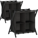 aboxoo 2 Pack Luggage Rack with storage, Guest Room Folding Suitcase Stands, Holds up to 120 lb, Space Saving Suitcase Holders for guest room, Bedroom Hotel, Black