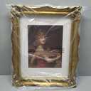 Vintage 8x10 Picture Frame with Embossed Flower, Ornate Gold Frame for 8x10 or 5x7 Photos with White Mat, Antique Photo Frame for Tabletop & Wall Hanging (Bronze)