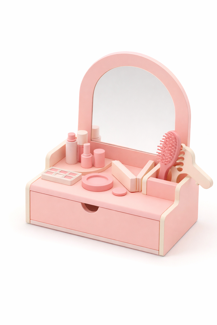 OOOK Kids Vanity Table, Makeup Vanities with Touch Screen 3 Colors, Pink Girls Vanitys, Enough for Real and Pretend Makeup, Toddler Vanity BCOK098