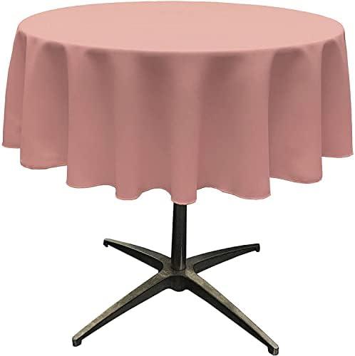 LA Linen Polyester Poplin Washable Round Tablecloth, Stain and Wrinkle Resistant Table Cover 58", Fabric Table Cloth for Dinning, Kitchen, Party, Holiday 58-Inch, Dusty Rose, (TCpop58R_RoseP79) LA Linen Polyester Poplin Washable Round Tablecloth, Stain and Wrinkle Resistant Table Cover 58", Fabric Table Cloth for Dinning, Kitchen, Party, Holiday 58-Inch, Dusty Rose, (TCpop58R_RoseP79)