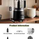 Food Chopper, 4 Cup Fast Food Processor, Electric Meat Grinder with 2 Speed, 4 Stainless Steel Blades, and Whisk, 400W Power for Chopping, Mixing, Emulsifying, Puree and Whisking, BPA-Free