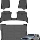 GINOWY-Floor Mats & Cargo Liner for 2021-2026 Jeep Wrangler 4XE Rubicon/Sahara/Sport S/Willys (4 Door, Not for JL or JK) TPE Rubber All Weather Mats Wrangler 4xe Car Accessories Heavy Duty Liners