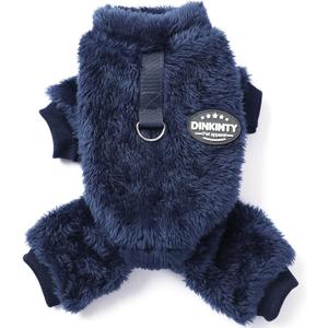 Dog Sweater for Small Dogs Fleece Dog Pjs Winter Warm Puppy Sweater Thermal Soft Stretchy Doggie XXS Doggie Clothes Outfits Cat Apparel (Navy Blue, XX-Small)
