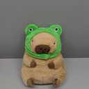 Ditucu Cute Capybara Plush Pillow with Wearable Frog Hat Stuffed Animal Capibara Plushies Toys Gifts for Kids Brown 11 inch