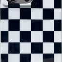 Rectangle Checkered Phone Case for iPhone 16 Pro 2024 Black White Grids Plaid Checkerboard Slim Soft Classic Trunk Design Strong Shockproof Protective Checker Cover for iPhone 16pro 6.3"