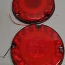 2Pcs 7" inch Round Halo Transit Bus Tail Lights 72 LEDs Stop Brake Turn Signal Running Lights Tail light w/Surface Mount Gasket Waterproof Sealed IP67, RV Camper for DC10-30V(Red Lens_Red Light)