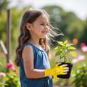 PROMEDIX P Kids Gardening Gloves Rubber Coated Work Gloves for Children Age 3-5,Soft & Breathable for Outdoor Play & DIY