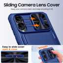 GooseBox for Samsung Galaxy S25 Edge Case Wallet with RFID [Cards Holder][Camera Cover][Edge Raised] Full Body Shockproof Silicone Protective Phone Case for Galaxy S25 Edge 2025 (Blue)