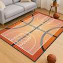 Basketball Rug for Bedroom,3'x5' Non-Slip Sports Rugs, Basketball Court Rug for Living Room or Game Room Decor