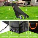 Push Lawn Mower Cover,Tear-resistant Oxford Cloth,Secure Drawstring,Handle | Waterproof Lawnmower Covers for outdoor,Walk Behind Mowers Storage Covers,Anti-UV Dustproof,Longevity Use,74x25x39 Inch