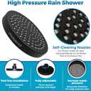 High Pressure Shower Head - Anti-Clogging Silicone Nozzles 2.5 GPM Removable Restrictor - Easy to Clean and Install - Includes Plumbers Tape - 6 inch - (Matte Black 2.5GPM)