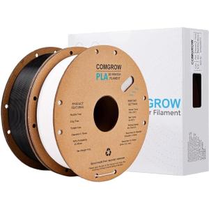 PLA 3D Printer Filament, 3D Printer PLA Filament 1.75mm, Dimensional Accuracy +/- 0.02 mm, 2 * 11KG Spool PLA Black and White