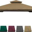 Replacement Gazebo Cover Compatible with SUNJOY 10 x 12 Regency II Patio Gazebo, L-GZ798PST, A111014400,(11X13 Ft) A101004104,A101004105,A111002001 (Beige)