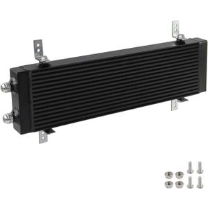 Universal Dual Pass Bar & Plate Oil Cooler Large and Screws Black