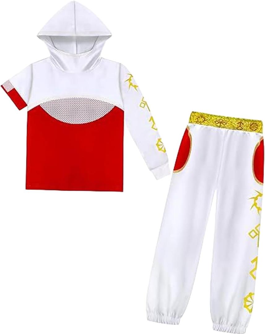 Zombies Girls Costume Kids Nova Halloween Cosplay Cheerleader Costume Outfit(8-9Y/140,white)